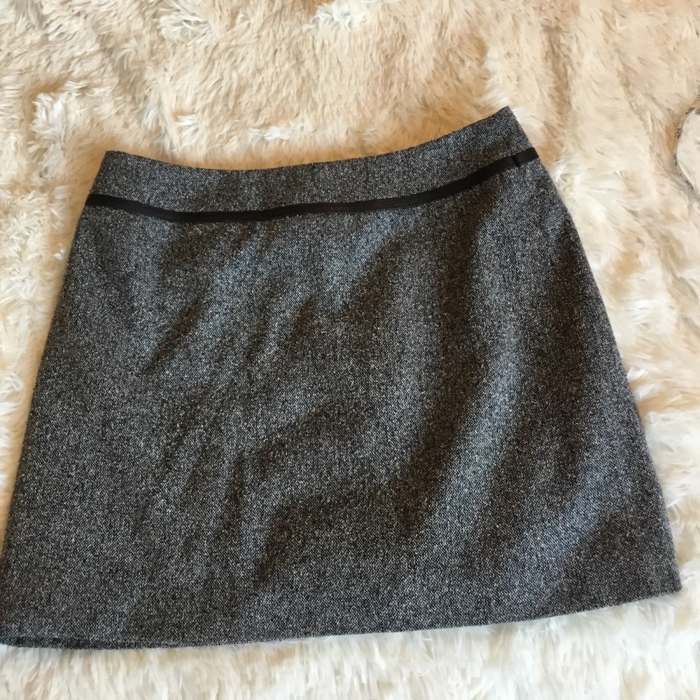 INC Grey and‎ Black Wool Blend Skirt Size 6P